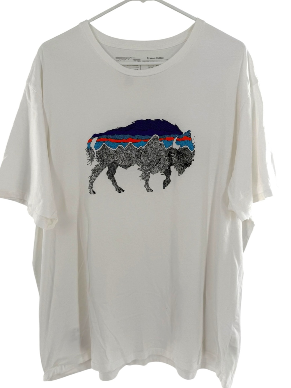 Patagonia Shirt Mens XL White Back For Good Bison Graphic Organic Cotton Tee